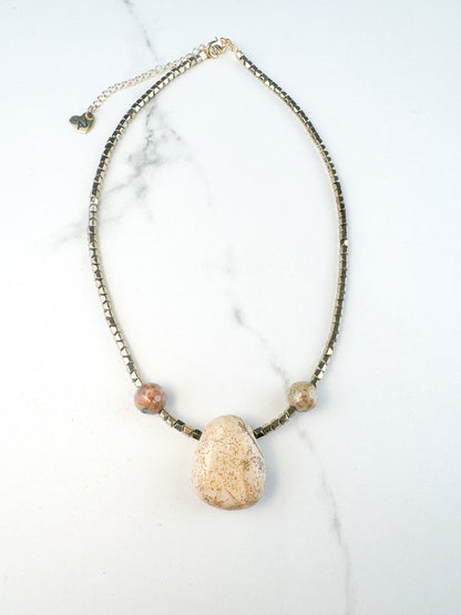 Collier jaspe ethnique